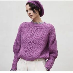 THE NEW SOCIETY Recycled Tirso Sweater in Purple, Size Small